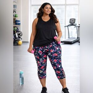 Lane Bryant Livi Floral Women's Capri Leggings GUC